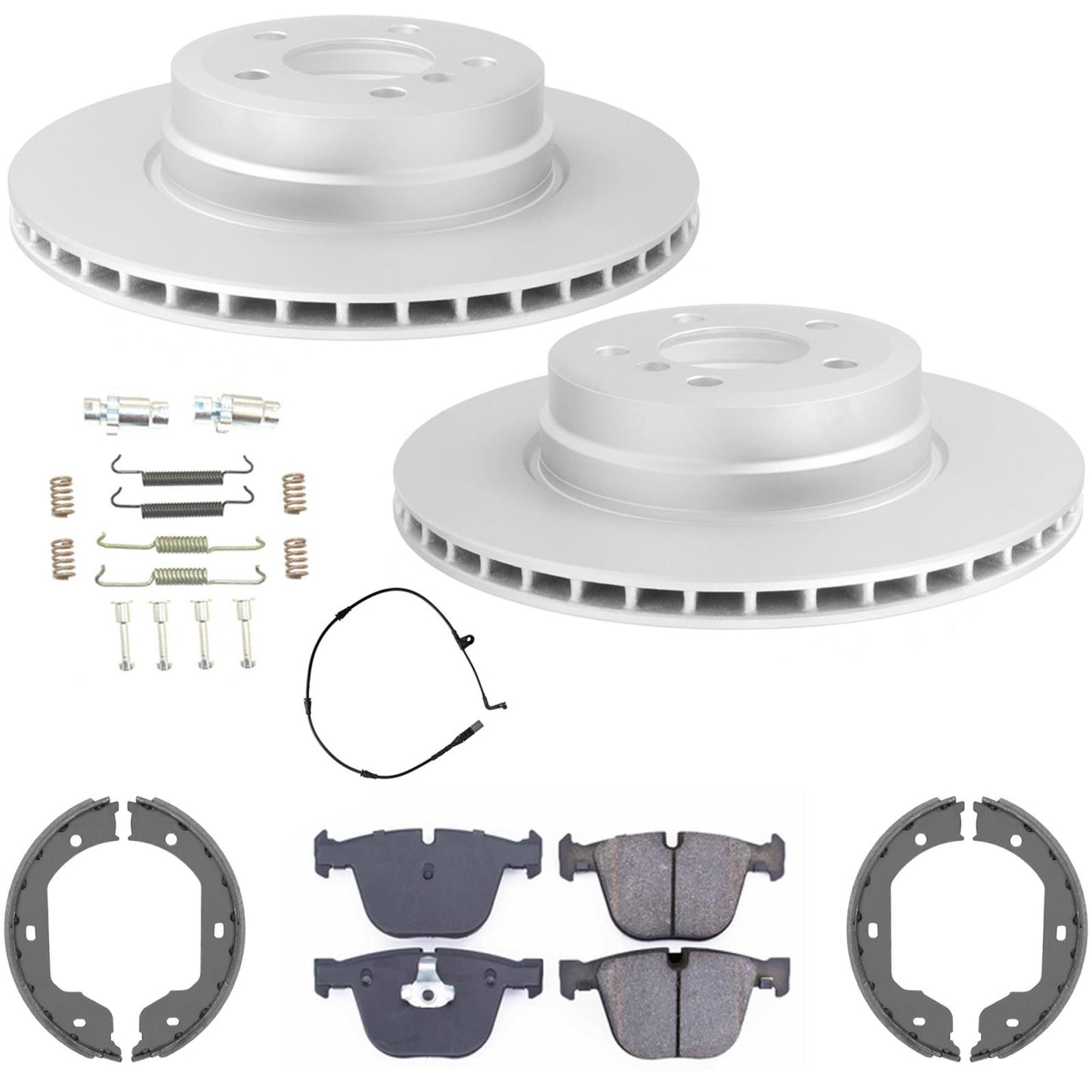 Rear GEO Coated Rotors & Euro Brake Pads for BMW X5 4.4L V8 2011 2014 2018
