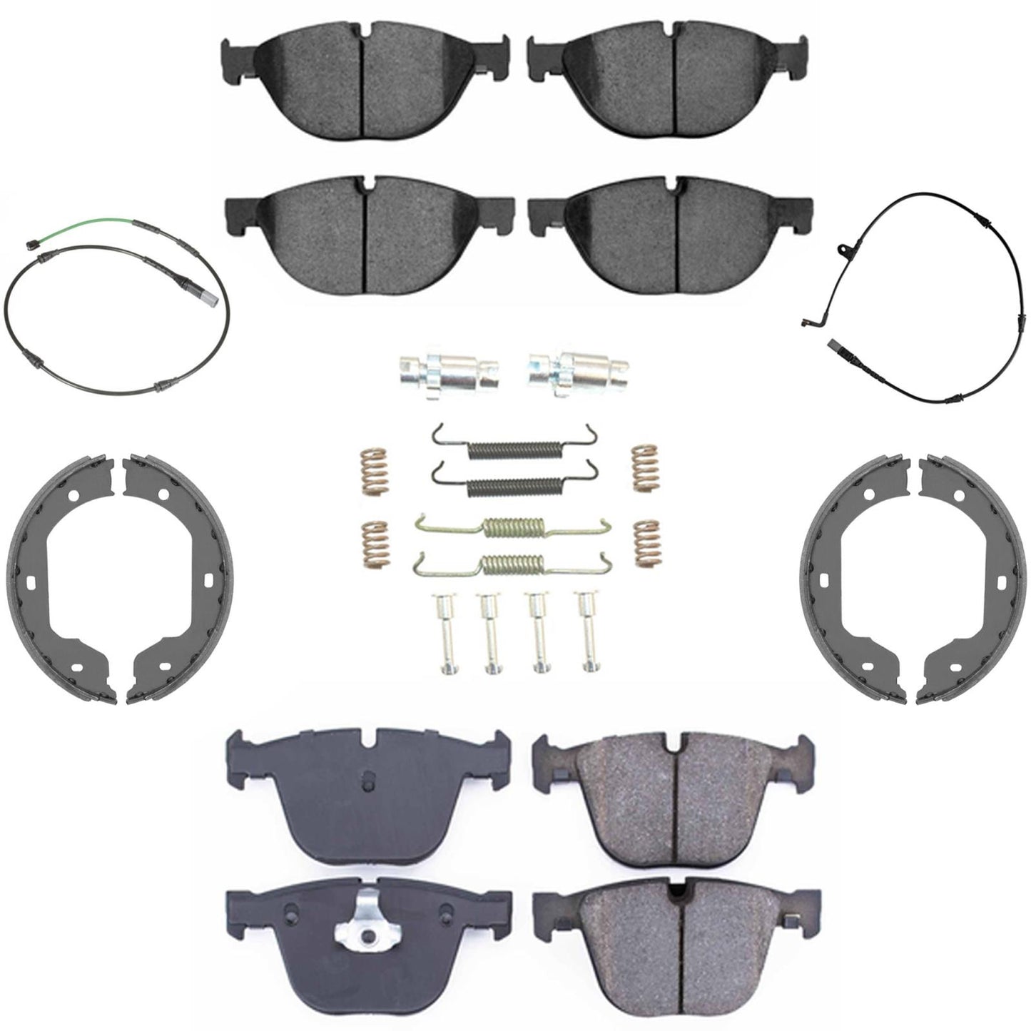 Front & Rear Euro Disc Brake Pads Shoes Sensor for BMW X5 4.4L V8 2011-2018