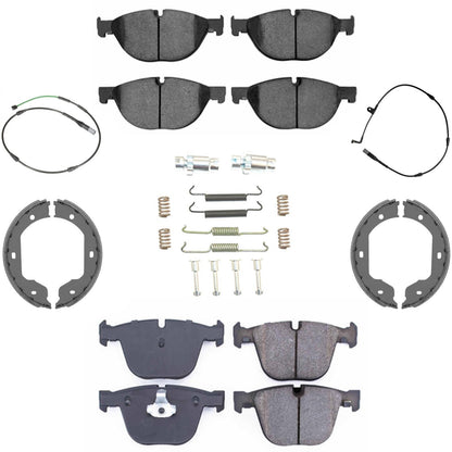 Front & Rear Euro Disc Brake Pads Shoes Sensor for BMW X5 4.4L V8 2011-2018