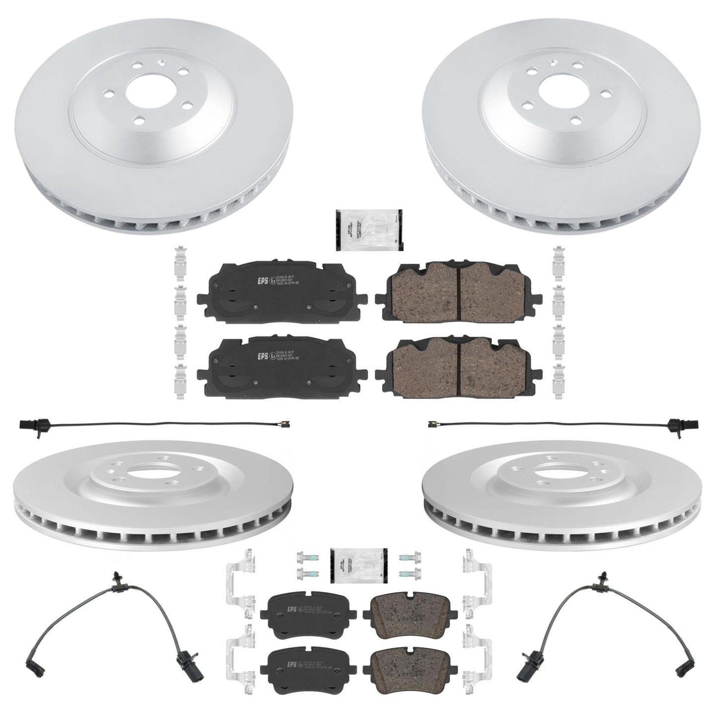 Front Rear Disc Brake Rotors R90 Brake Pads for Audi A8 Quattro 3.0L 2020-2025