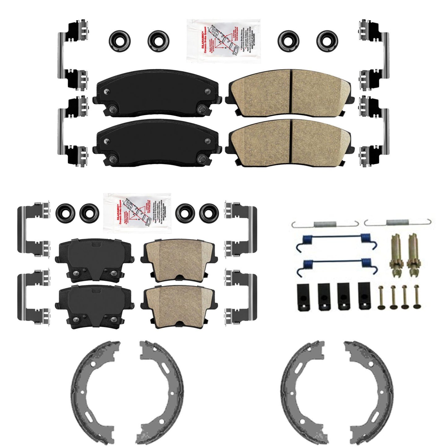 Front Rear Ceramic Disc Brake Pads Parking Shoes for Dodge Charger SXT 2006-2023