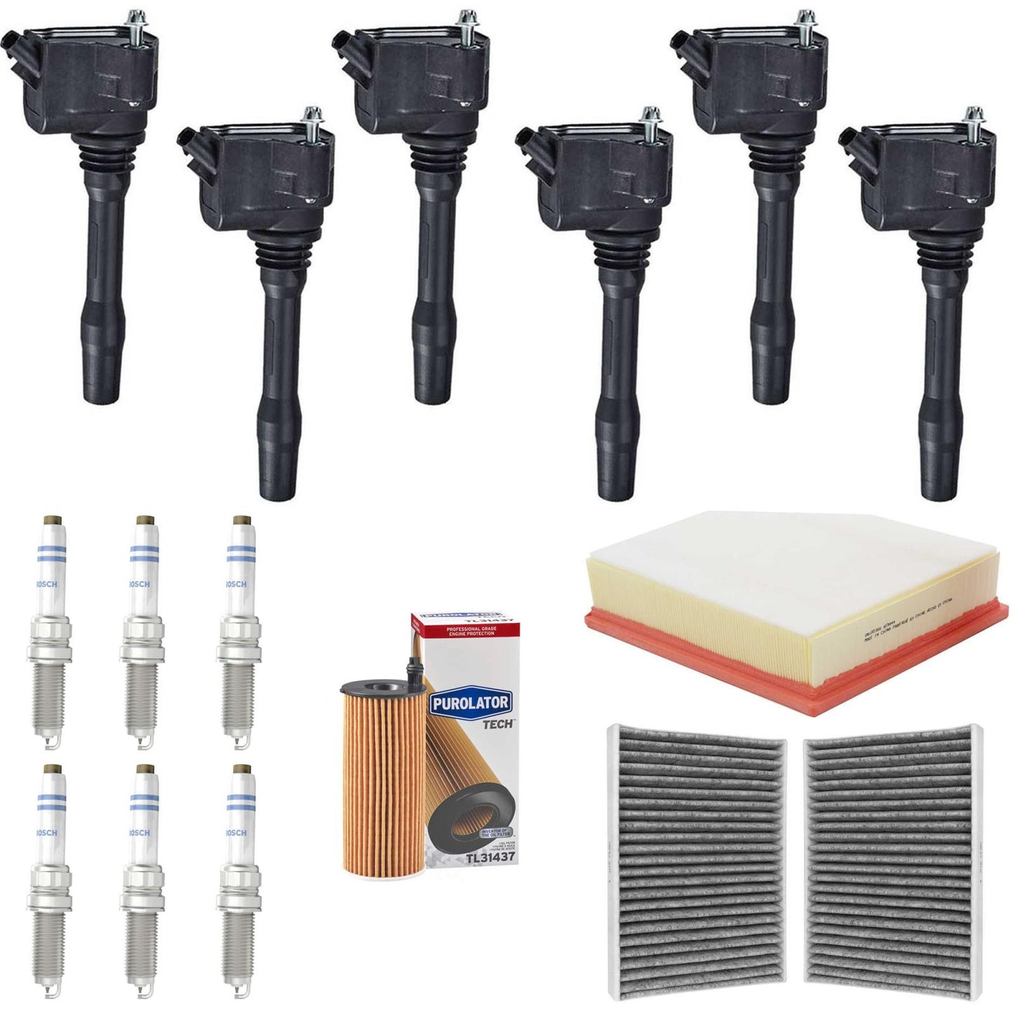 Ignition Coil Platinum Spark Plugs Tune Up Kit For BMW X5 3.0L 2019 2020 2023