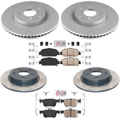Front & Rear Disc Brake Rotors Ceramic Pads for Honda Civic Hybrid 2025 2026