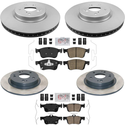 Front Rear Coated Disc Brake Rotors Pads for Honda Civic Si 2023 2024 2025 2026