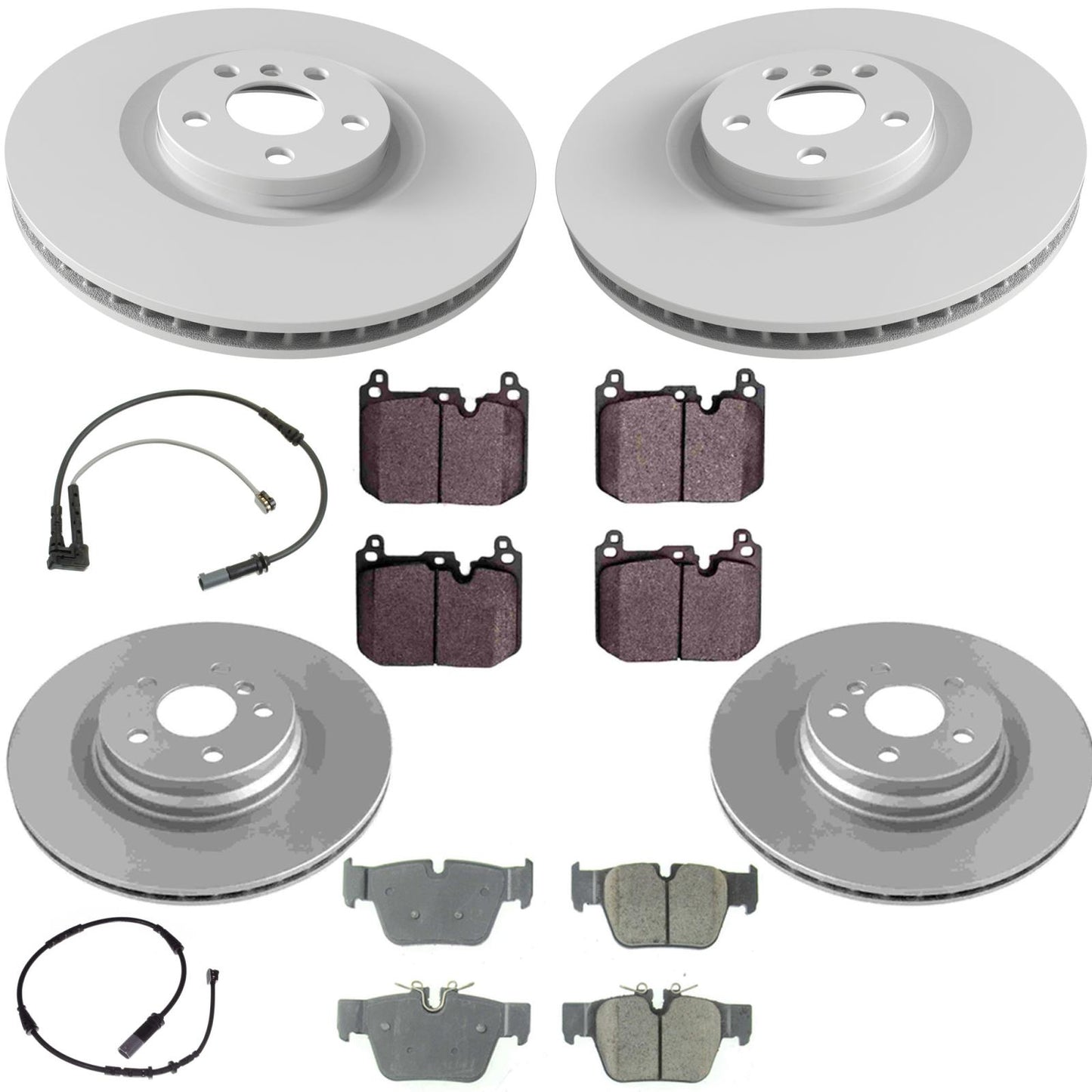 F&R Coated Disc Brake Rotors & Pads for BMW X2 M35i M Sport 2019 2020 2022 2023