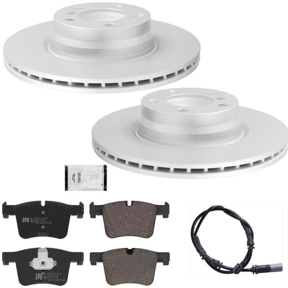 330MM Front Coated Disc Brake Rotors & Pads sensor for BMW 328i xDrive 2013 2014