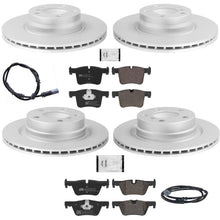 330MM Front & Rear Coated Disc Brake Rotors & Pads for BMW 328i Base 2012-2015