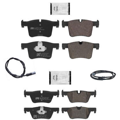 Front & Rear Euro R90 Disc Brake Pads Sensors for BMW 328i xDrive 2013 2014