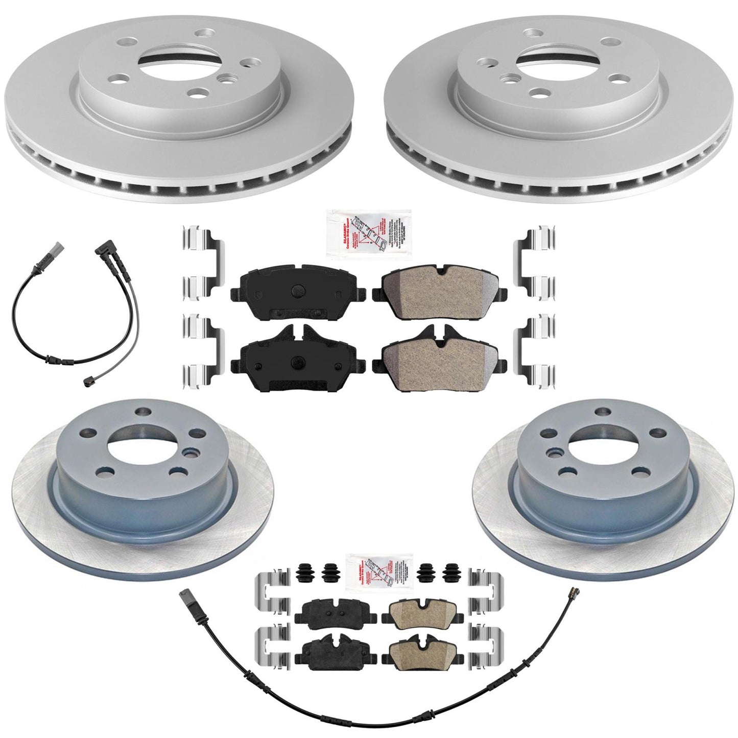 GEO Coated Front & Rear Disc Brake Rotors Pads For Mini Cooper 2014-2024 1.5L