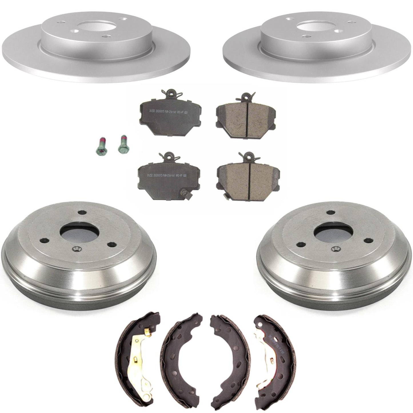 Front GEO Coated Rotors & Euro Brake Pads Brake Drums for Smart Fortwo 2005-2016