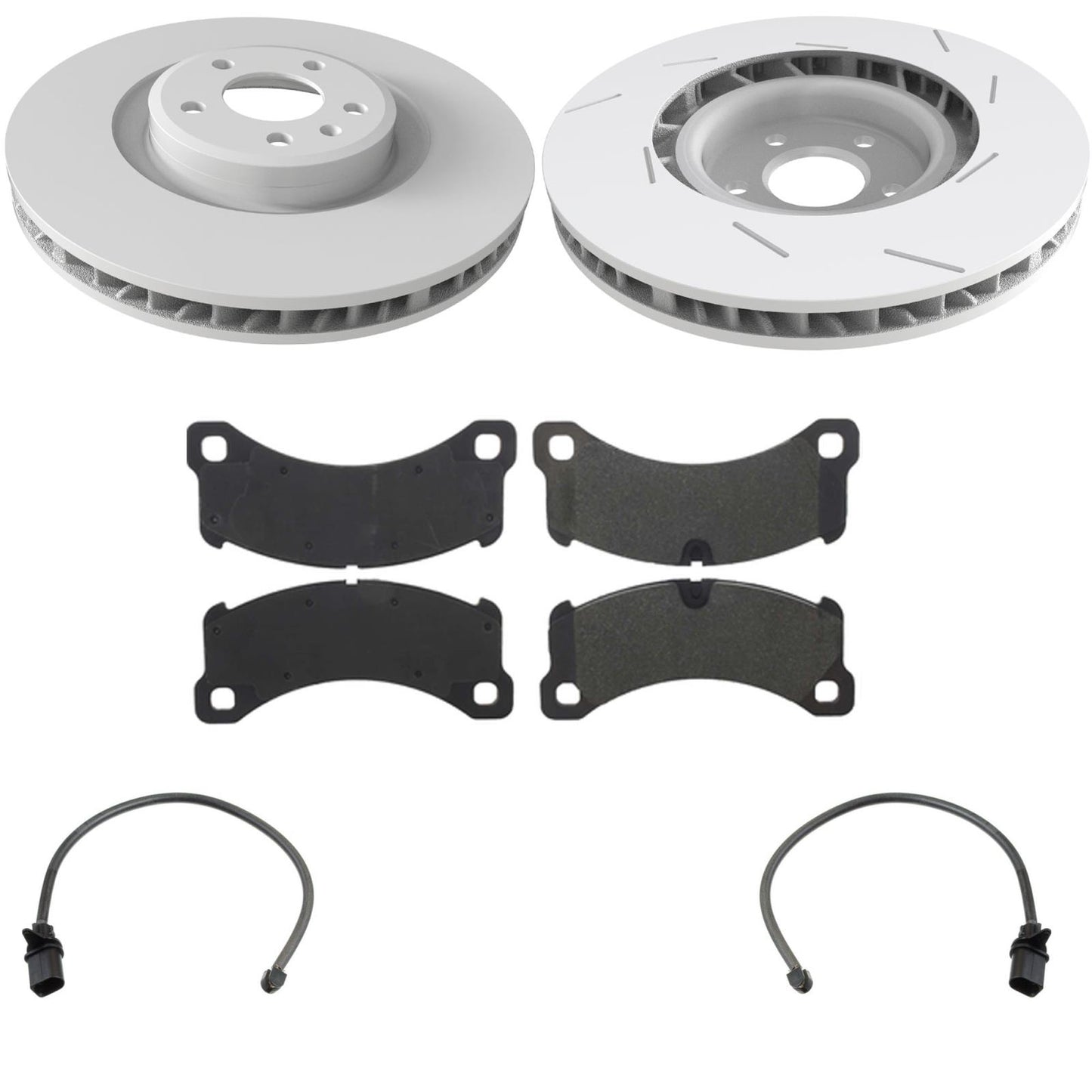 Front GEO Coated Rotors & Euro Brake Pads for Porsche Macan S 3.0L 2015-2020
