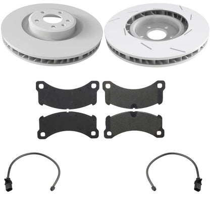 Front GEO Coated Rotors & Euro Brake Pads for Porsche Macan S 3.0L 2015-2020