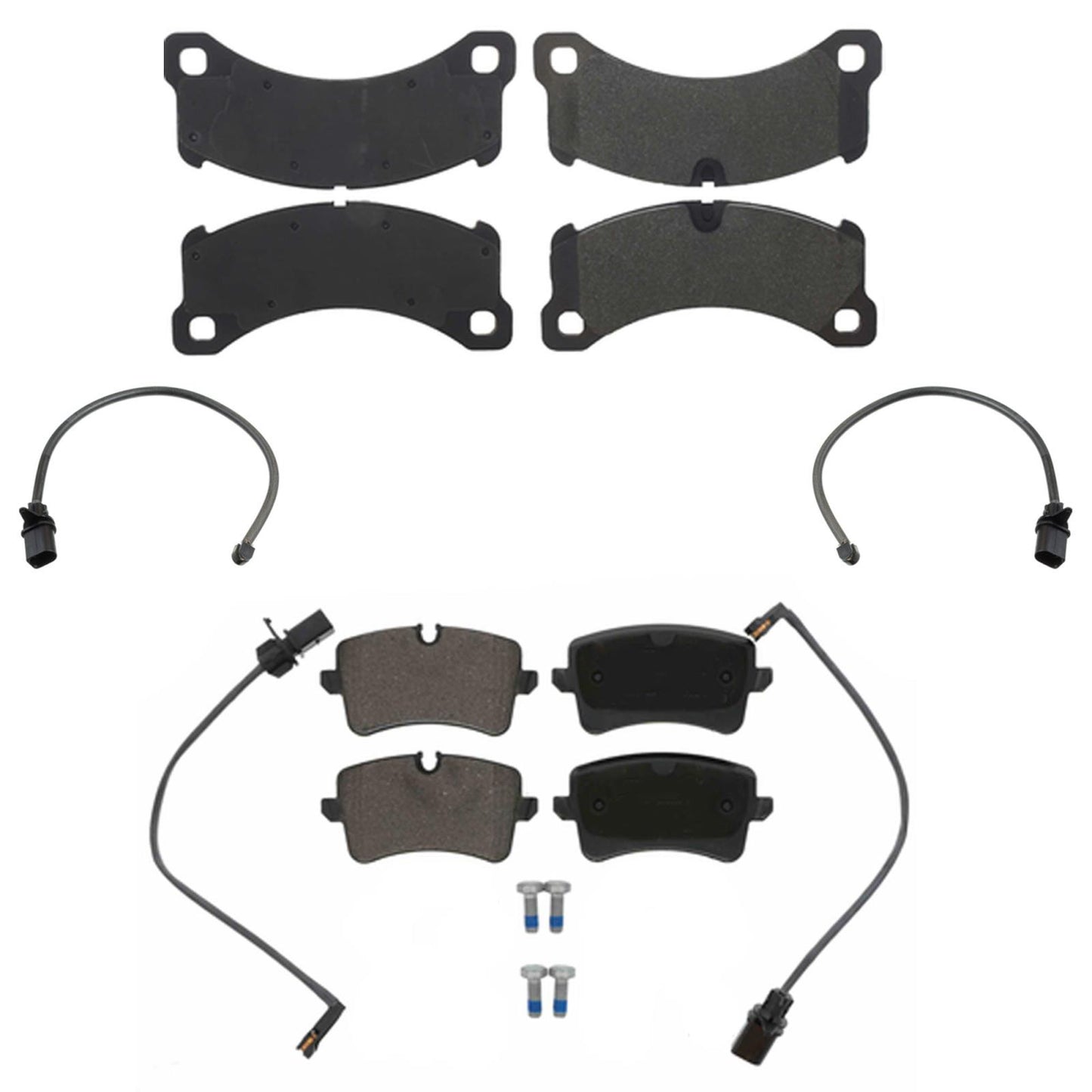 Front & Rear Euro Brake Pads Sensors for Porsche Macan S 3.0L 2015 2018 2020