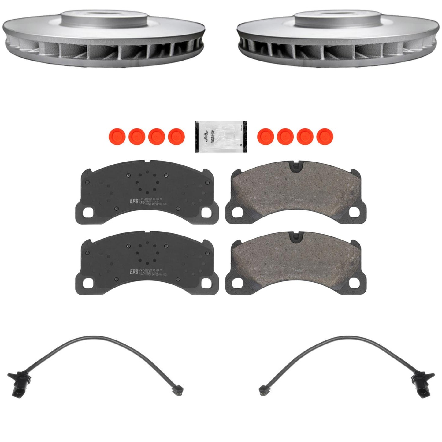 Front GEO Coated Rotors & Euro Brake Pads for Porsche Macan Turbo 2015-2020