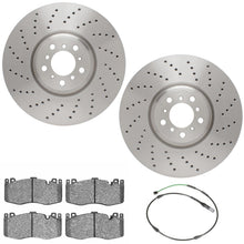 Front Drilled Coated Disc Brake Rotors & Brake Pads for BMW X5 M Sport 2015-2018 - Photo 1