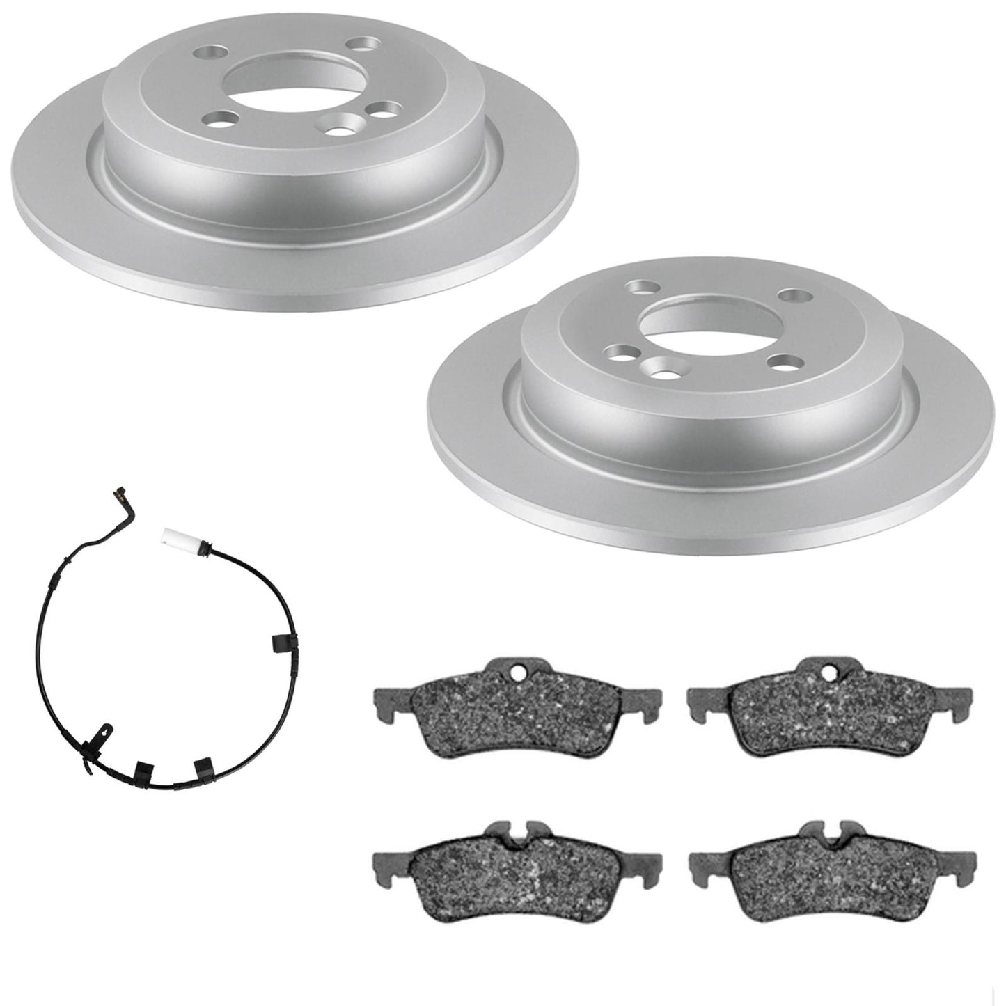 Rear GEO Coated Rotors & Euro Brake Pads for Mini Cooper S 2002 2004 2006