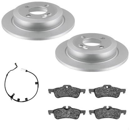 Rear GEO Coated Rotors & Euro Brake Pads for Mini Cooper S 2002 2004 2006