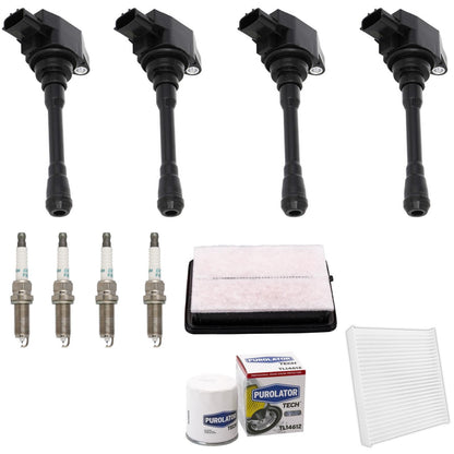 Ignition Coil Iridium Spark Plugs Tune Up Kit For Nissan Kicks 1.6L 2018-2024