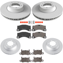 F&R Coated Disc Brake Rotors Brake Pads for Porsche Cayenne Base Model 2019-2023