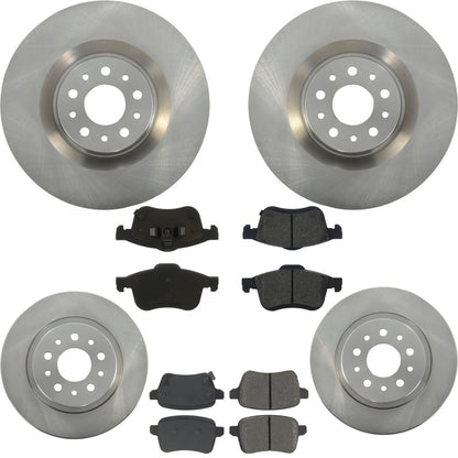 Front and Rear Disc Brake Rotors & Brake Pads for Fiat 500L 2014 2017 2018 2019