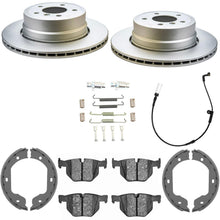 Rear GEO Coated Disc Brake Rotors EPS Brake Pads & Sensor For 525XI 2006 2007 - Photo 1