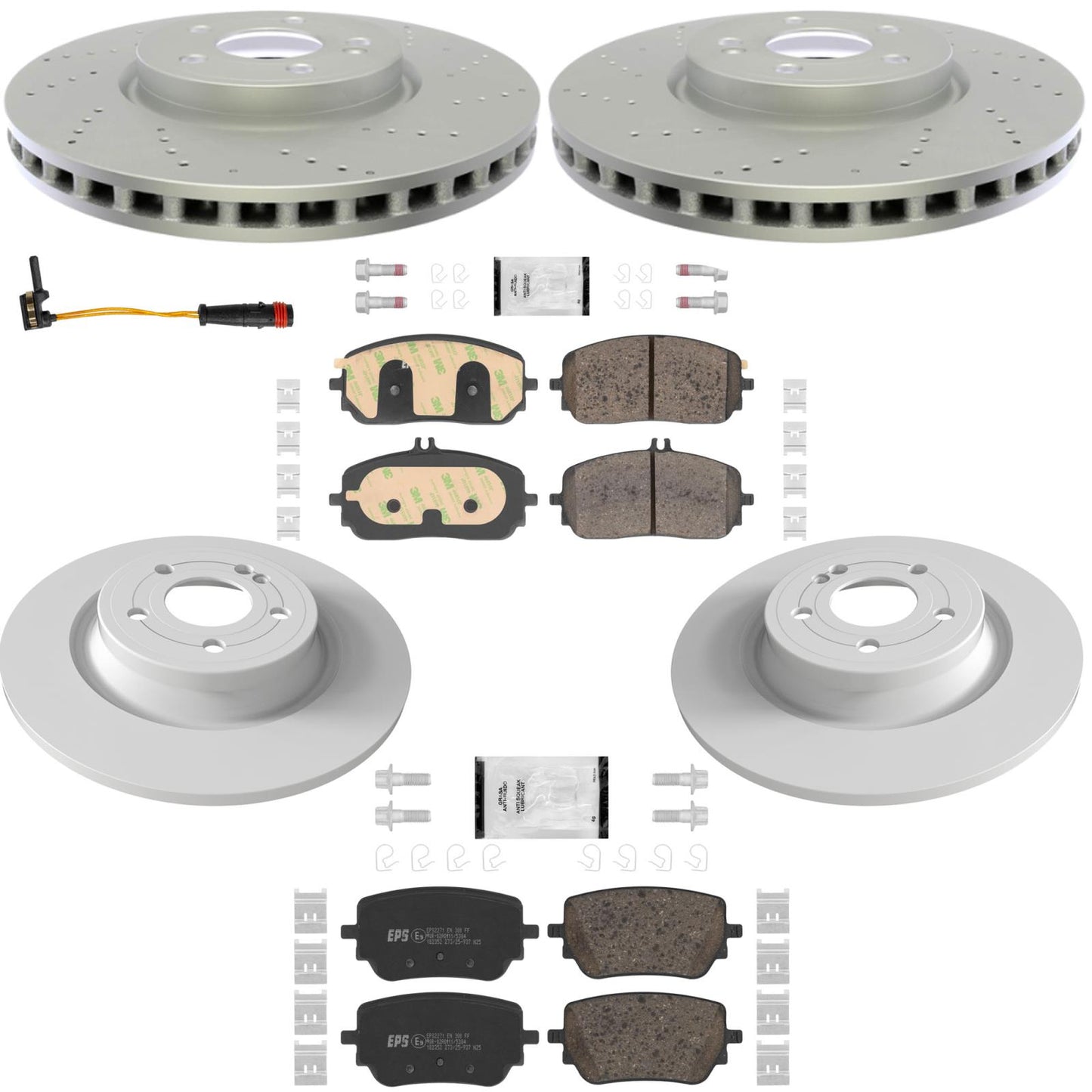 Ft Rr Coated Disc Brake Euro Brake Pad for Mercedes Benz CLA250 AMG Sport 20-26