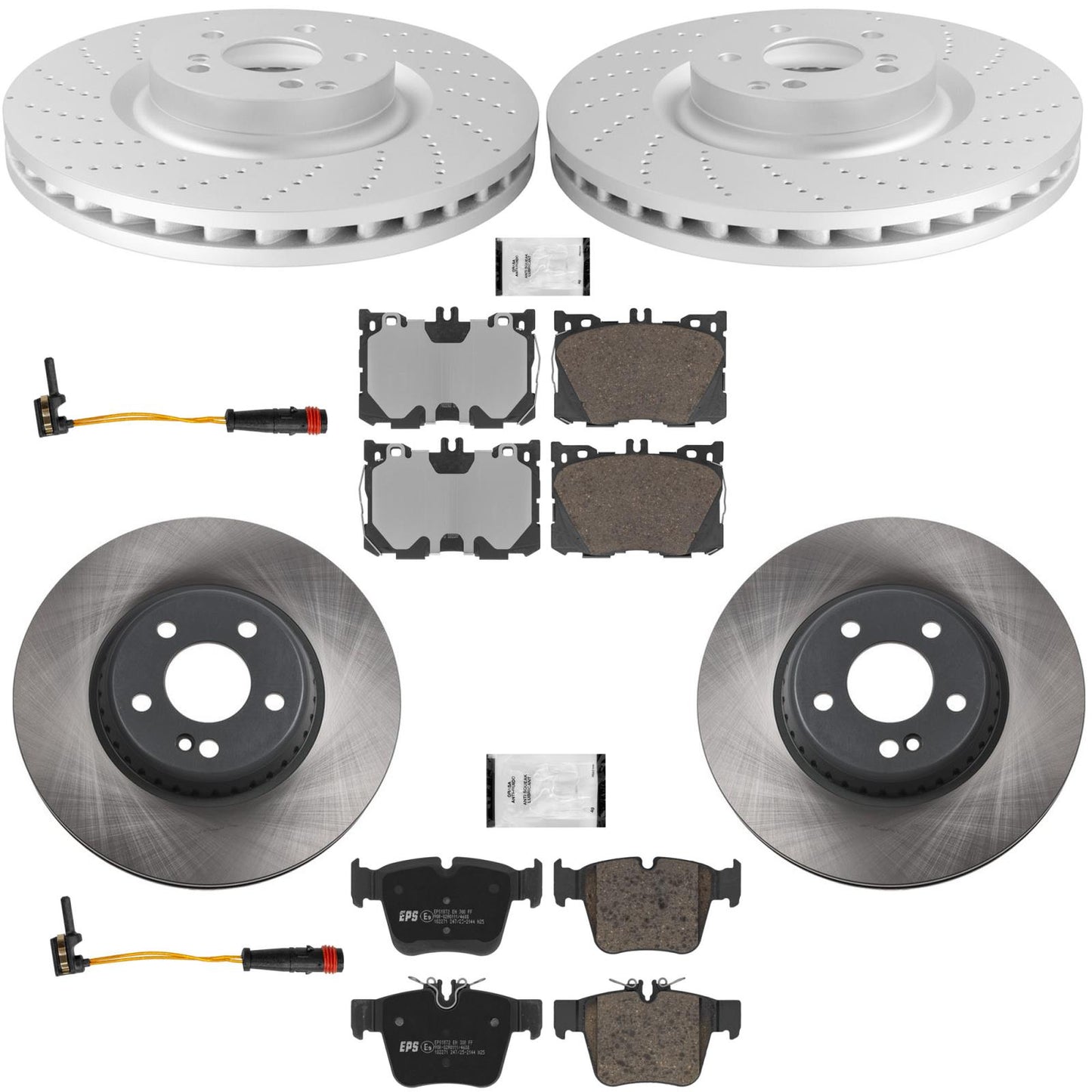 F&R Coated Disc Brake Euro Brake Pad for Mercedes Benz C43 AMG 2017 2018 2023