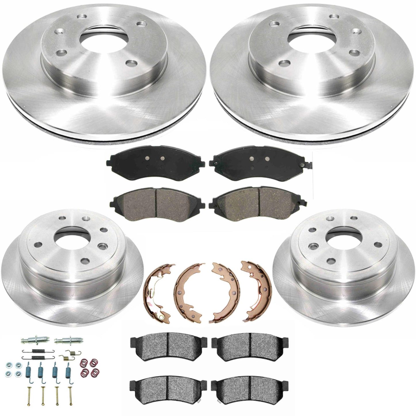 Front Rear Disc Brake Rotors & Brake Pads Shoes for Suzuki Forenza 2007-2008