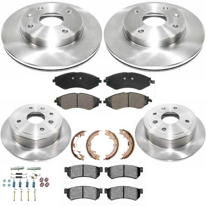 Front Rear Disc Brake Rotors & Brake Pads Shoes for Suzuki Forenza 2007-2008