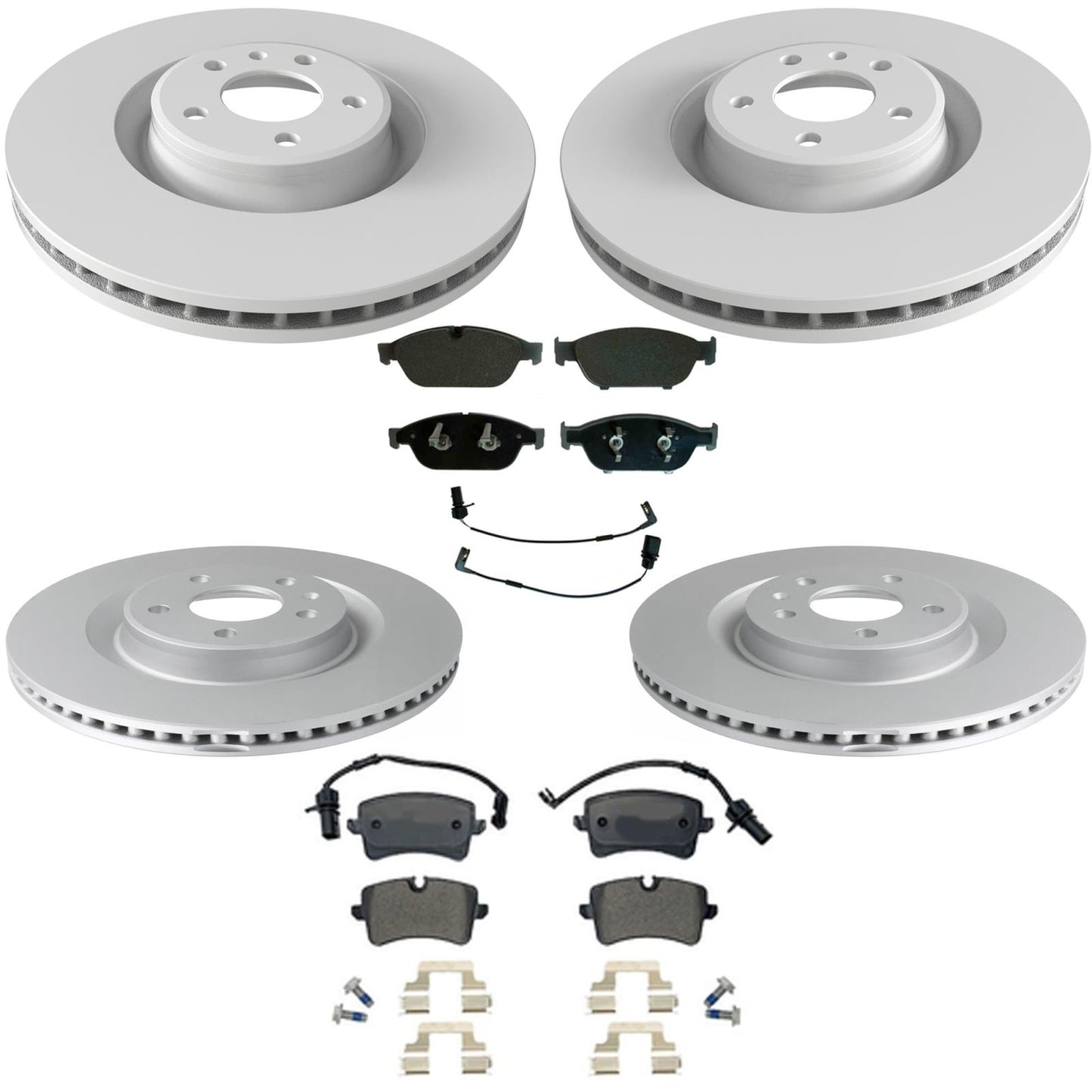 Front Rear Disc Brake Rotors & Brake Pads For Audi A6 Quattro Supercharged 12-18