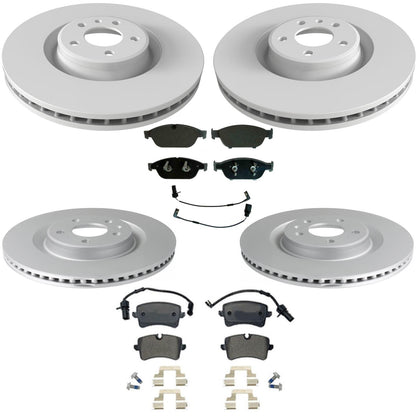 Front Rear Disc Brake Rotors & Brake Pads For Audi A6 Quattro Supercharged 12-18