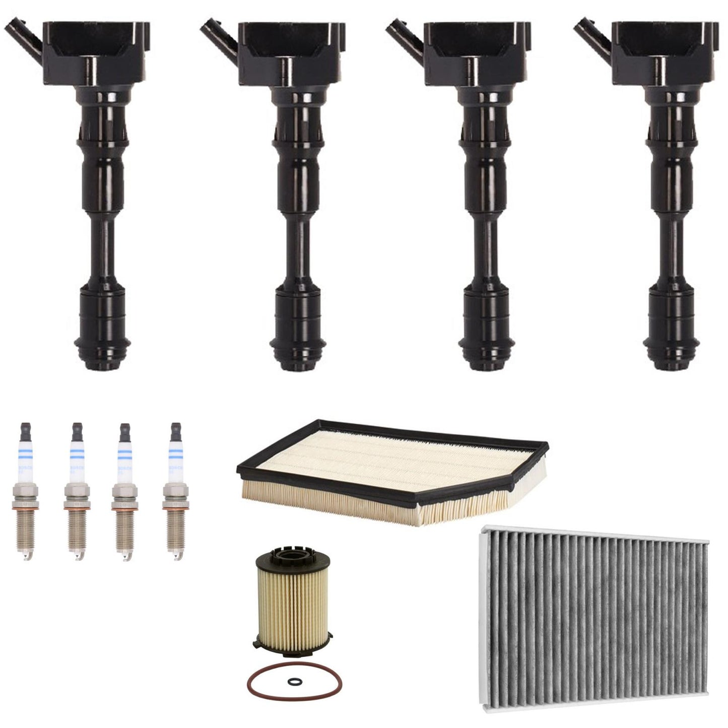 Ignition Coils Spark Plugs Tune Up Kit For Volvo S60 2.0L 2014 2015 2016 2019
