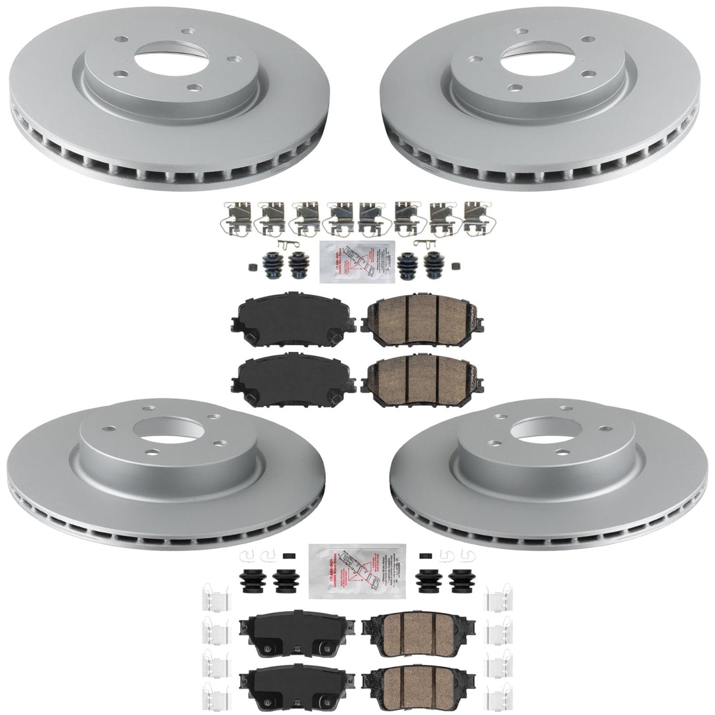 Front Rear Coated Disc Brake Rotors Pads for Nissan Rogue 2021 2023 2024 2026