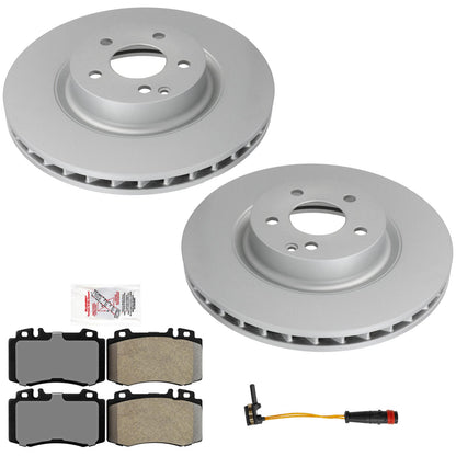 Frt Coated Disc Brake Rotors & Brake Pads for Mercedes Benz CLS500 CLS550 06-11