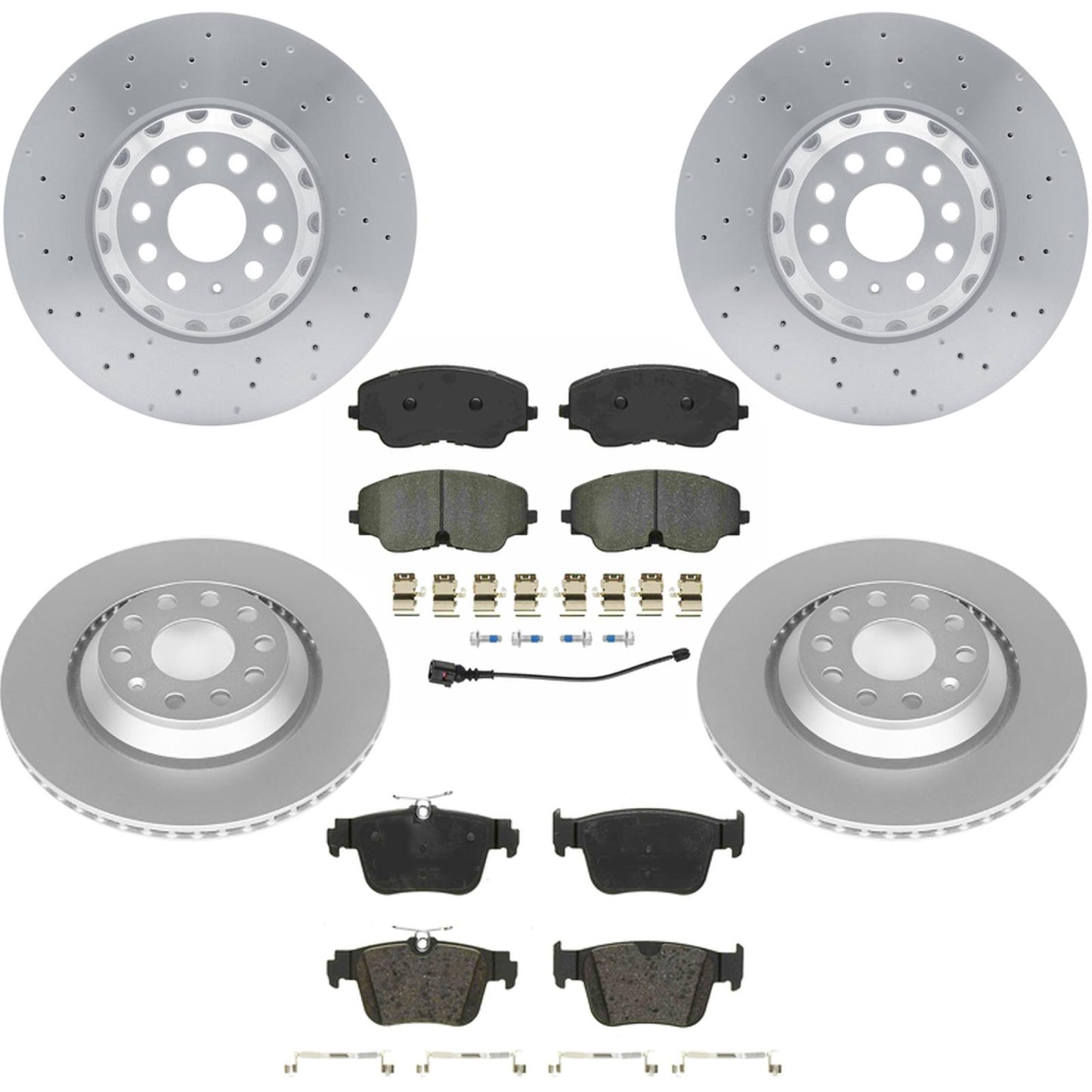 Frt & Rr Coated Disc Brake Euro Brake Pad for Audi S3 2022 2023 2024 2025 2026