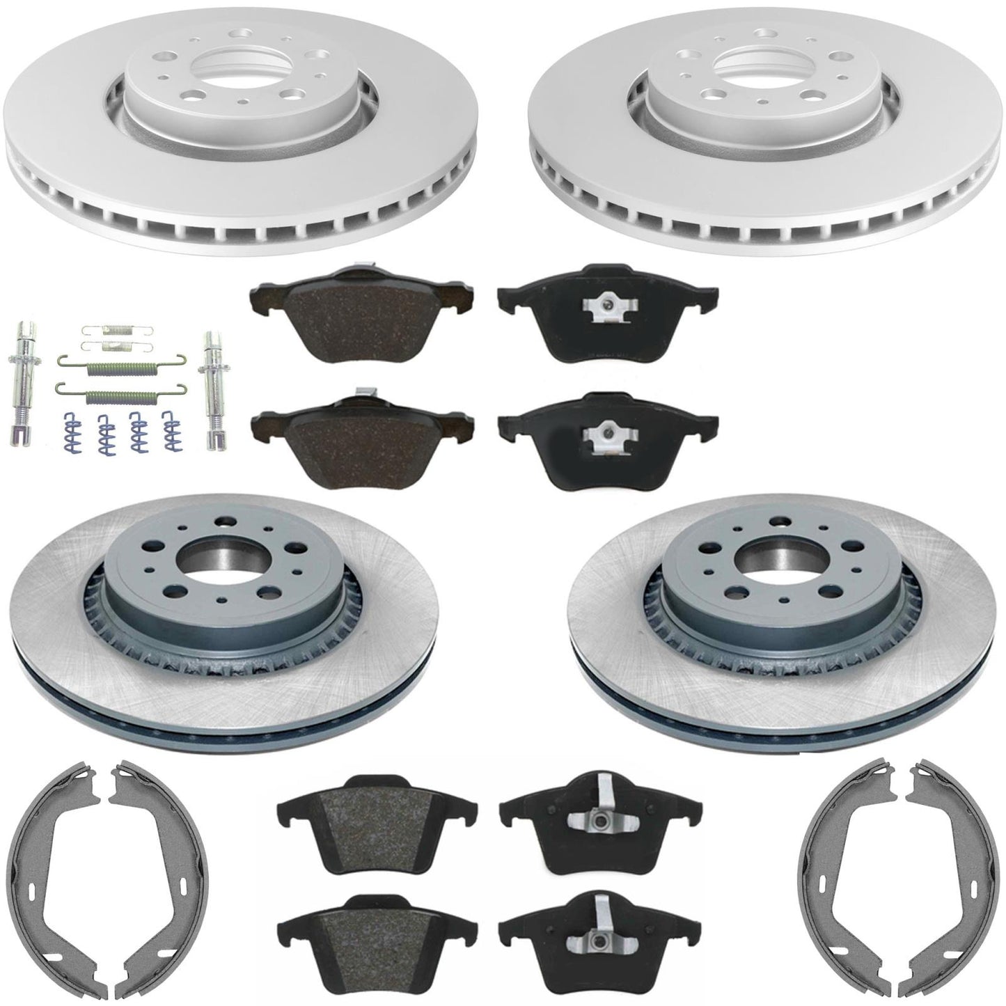 F&R Coated Disc Brake Euro Brake Pad for Volvo XC90 2.5L 2.9L 3.2L 03-08 316MM