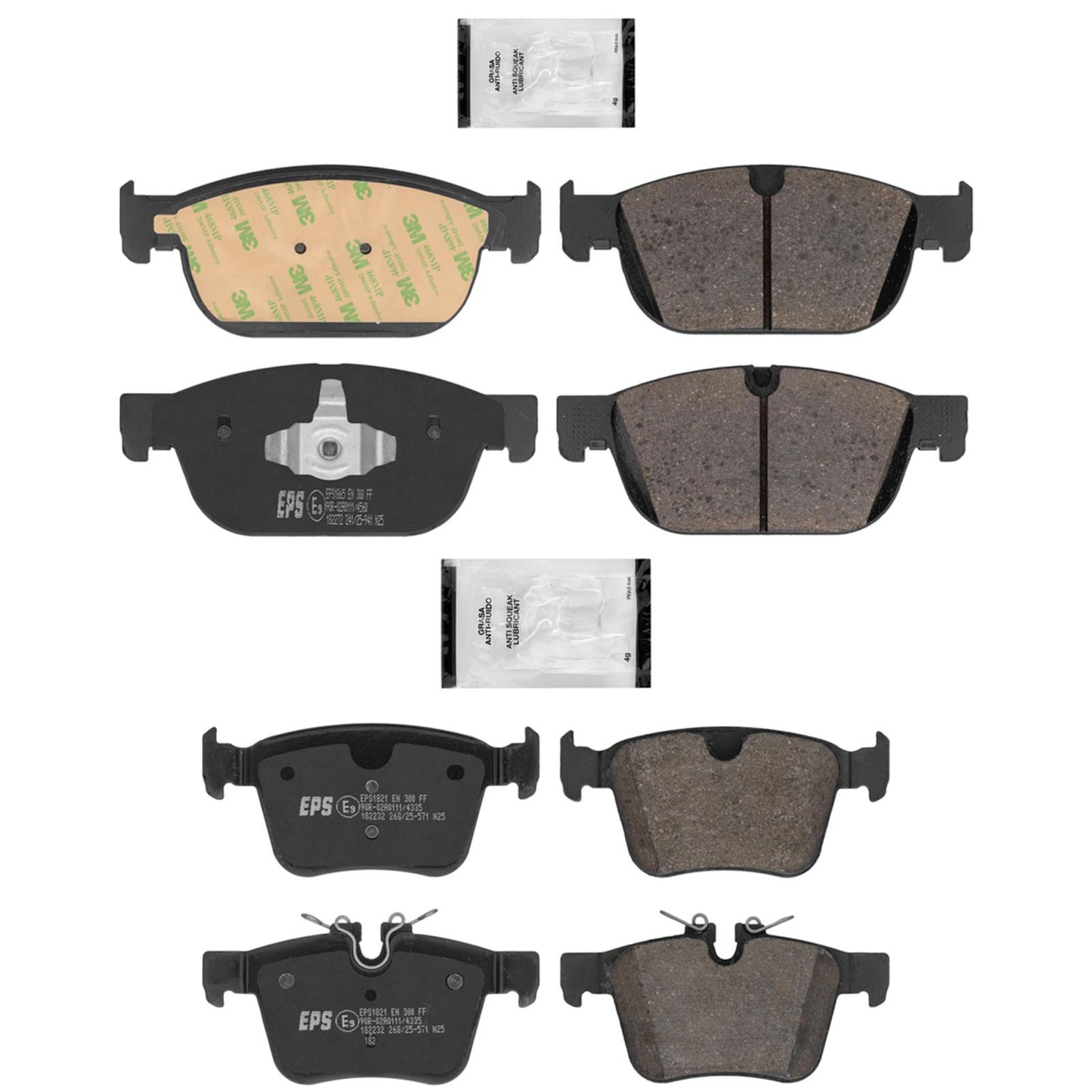Front & Rear R90 Euro Disc Brake Pads for Volvo V60 Cross Country 2019-2025