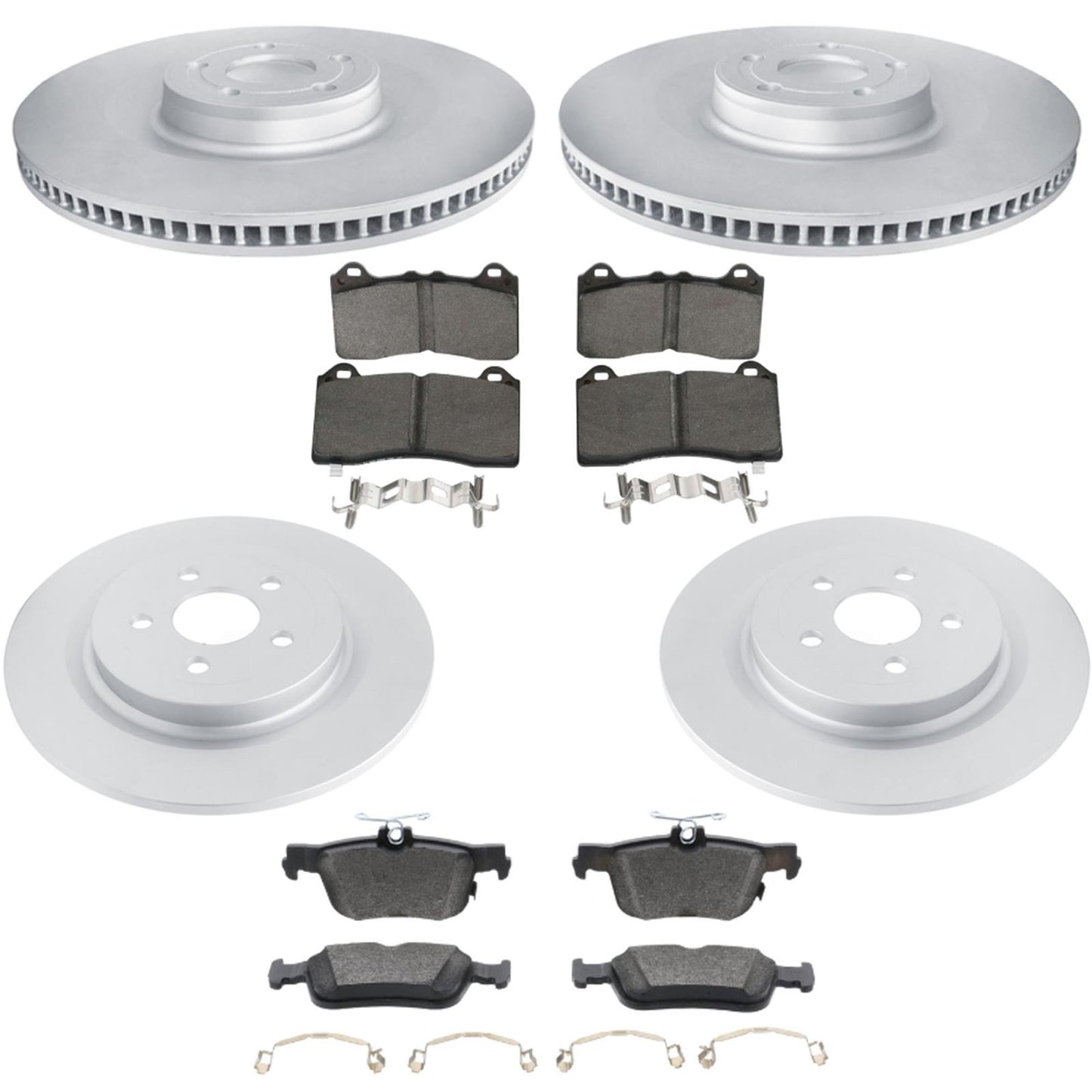 Front Rear Coated Rotors Ceramic Brake Pads for Ford Mustang Mach-E 21-26 362MM