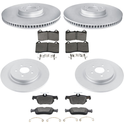 Front Rear Coated Rotors Ceramic Brake Pads for Ford Mustang Mach-E 21-26 362MM