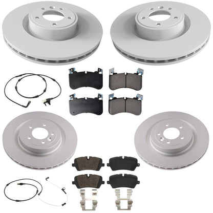 Coated Disc Brake Rotors Pads for Land Rover Discovery 3.0L Supercharged 18-24