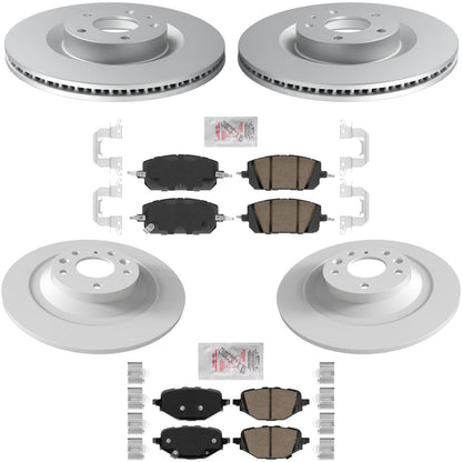 Front Rear GEO Coated Rotors Ceramic Brake Pads for Mazda CX-50 2023 2024 2026