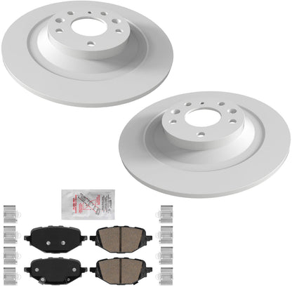 Rear GEO Coated Rotors Ceramic Brake Pads for Mazda CX-50 2023 2024 2025 2026