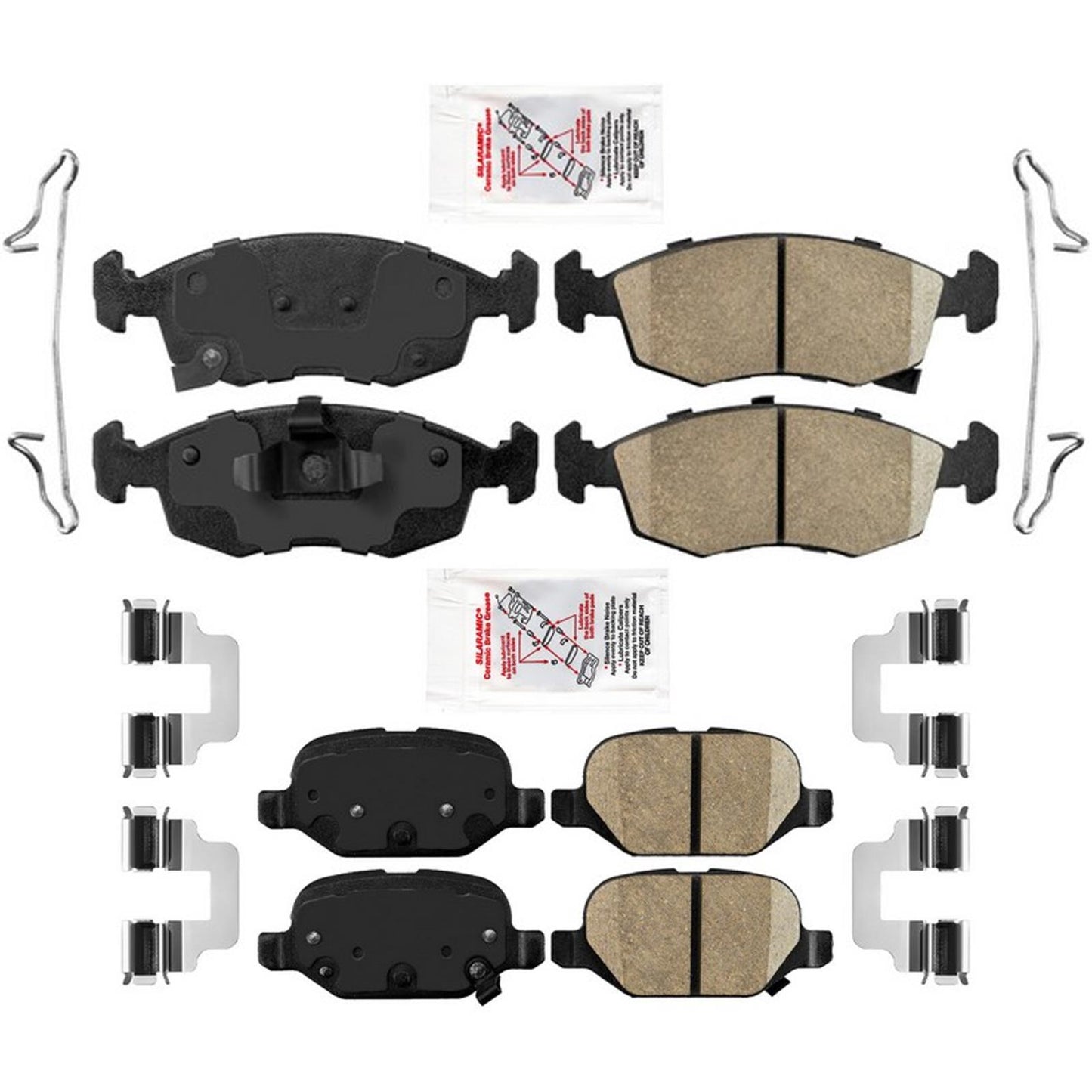 AME Front and Rear Disc Brake Pads for Fiat 500 Naturally Aspirated 2012-2019