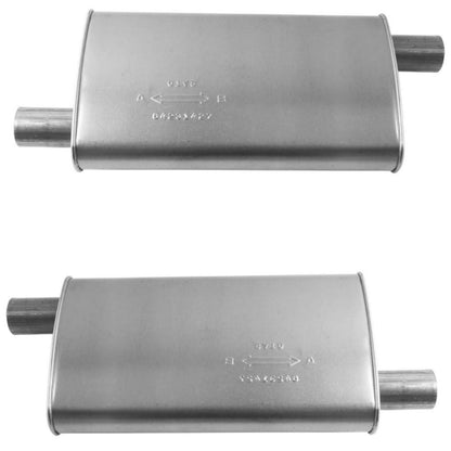 Enforcer Performance Muffler Dual 2.50 Offset Inlet & Offset Outlet 26" OAL