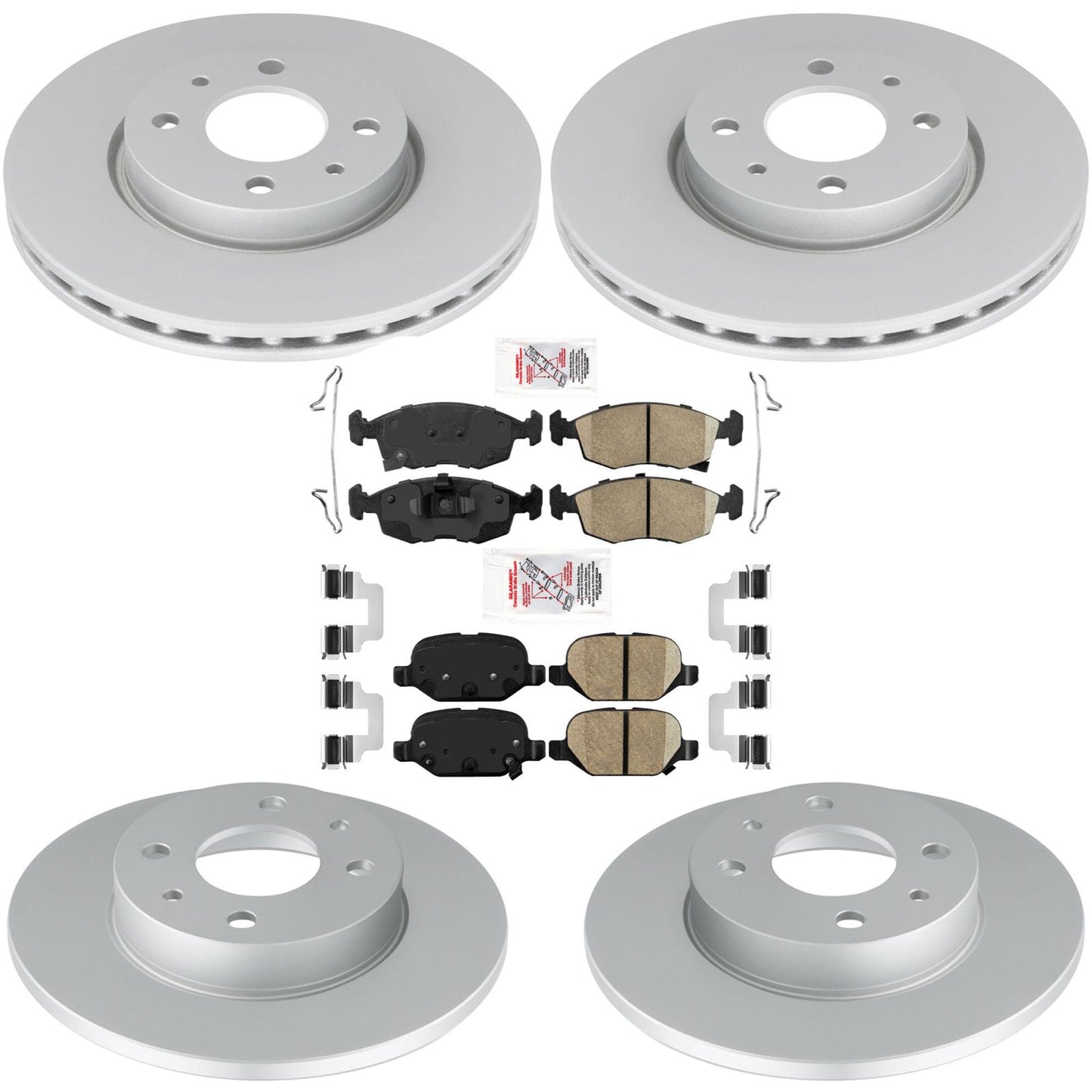 Coated Disc Brake Rotors Brake Pads for Fiat 500 Naturally Aspirated 2012-2019