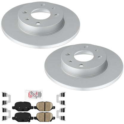 R Coated Disc Brake Rotors Brake Pads for Fiat 500 Naturally Aspirated 2012-2019