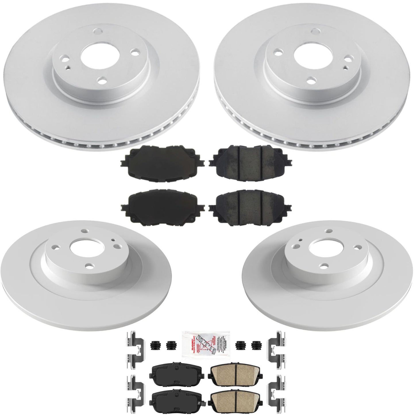 F&R Coated Disc Brake Rotors Brake Pads for Mazda Miata MX5 Base Model 2016-2026