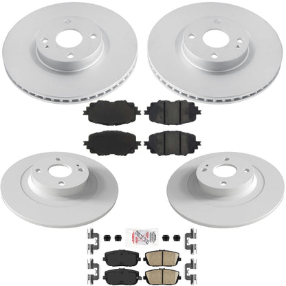 F&R Coated Disc Brake Rotors Brake Pads for Mazda Miata MX5 Base Model 2016-2026
