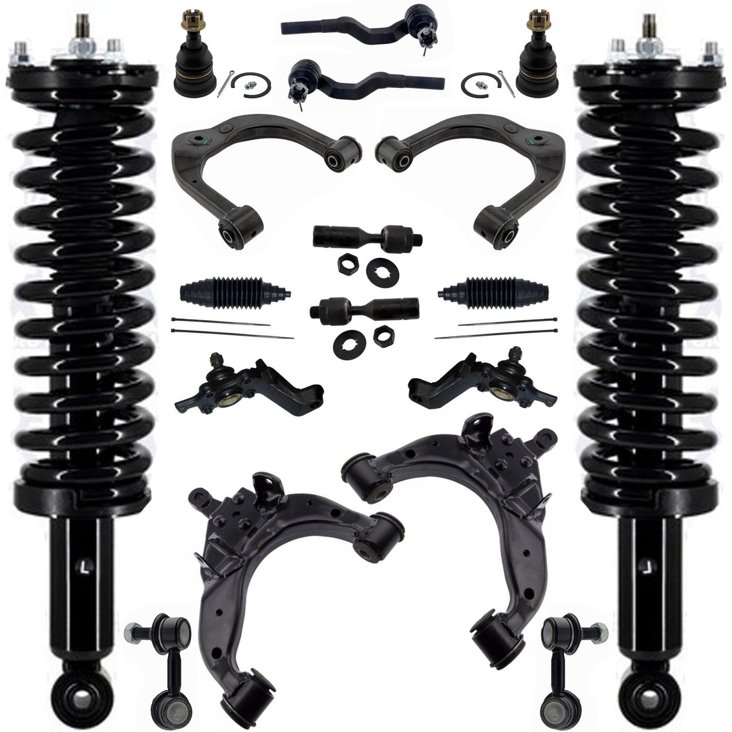 Front Struts Upper Lower Arms Tie Rods & Links For Tacoma 01-2004 4 Wheel Drive