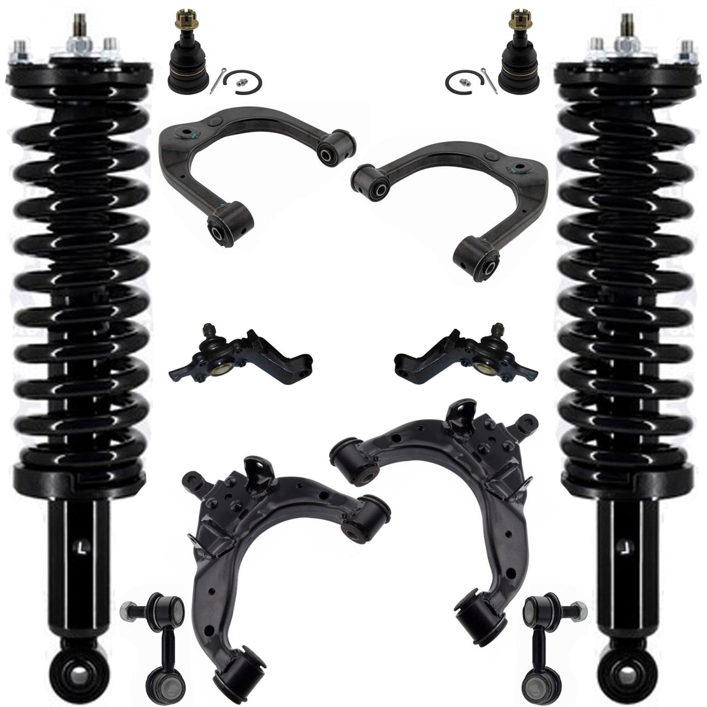 Front Struts Upper Lower Arms Ball Joints & Links For Tacoma 01-04 4 Whel Drive